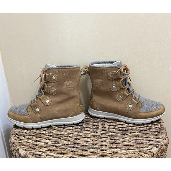 Sorel Boots Womens Explorer Joan Insulated Snow Boot Brown Suede 7.5 - Picture 1 of 9